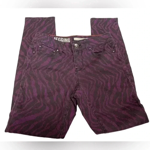 DKNY Purple &  Black Jegging Size 4 - Picture 2 of 8